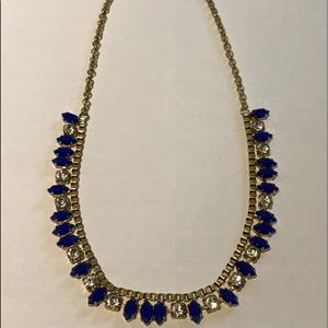 I crew crystal and blue jewel necklace